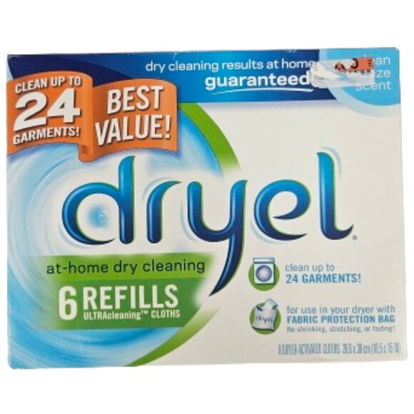 dryel At-home Dry Cleaning 6 Refills Cloths NEW - Picture 1 of 7